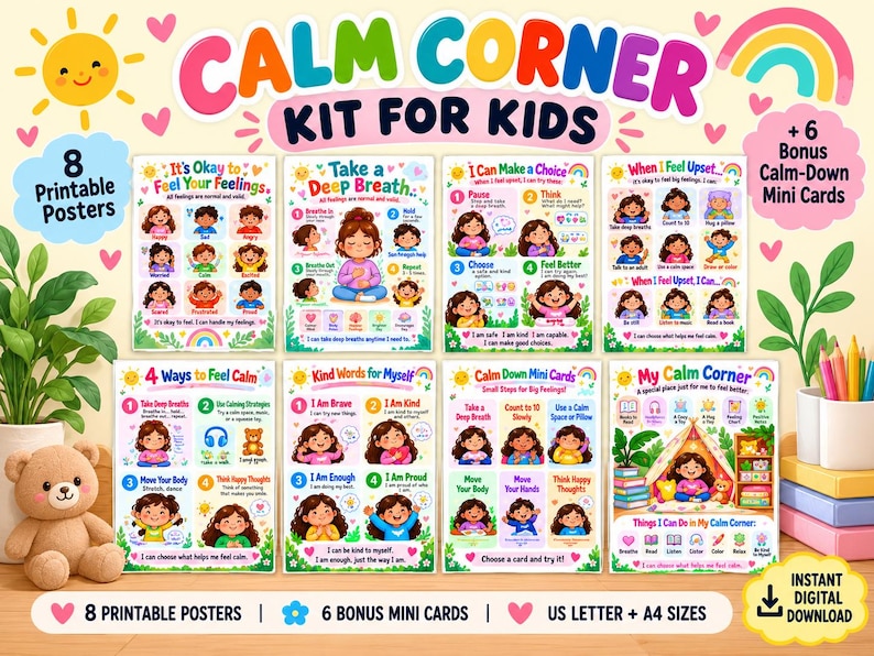 Emotion Regulation Kit Little Minds Calm Corner Posters, Emotional Regulation, Feelings Guide ...