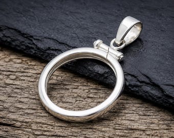 Screw Coin Bezel Pendant, Brass Setting, Custom Jewelry Making Supply