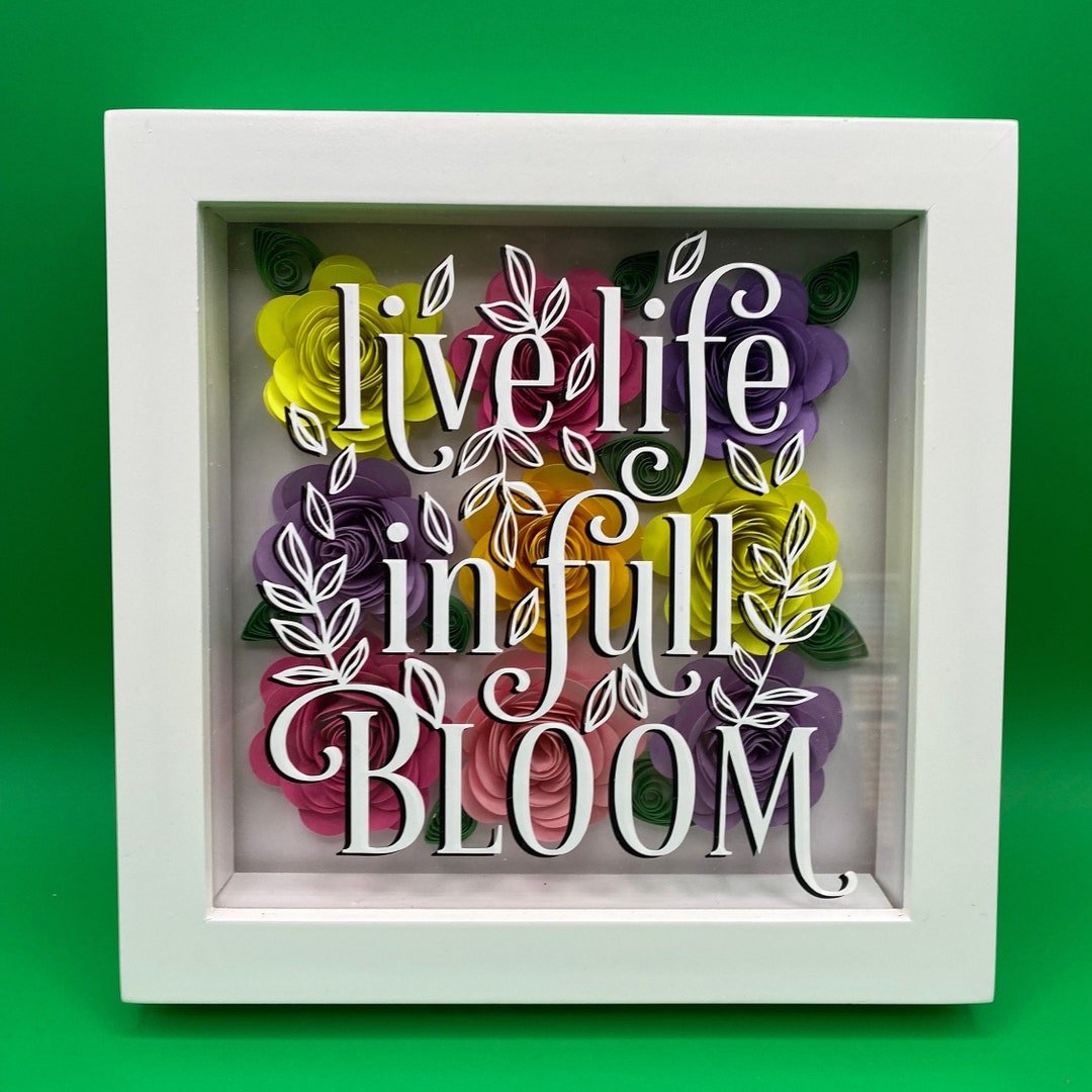 Live Life in Full Bloom 8x8 Shadow Box Colorful Wall Art Quilled Paper ...