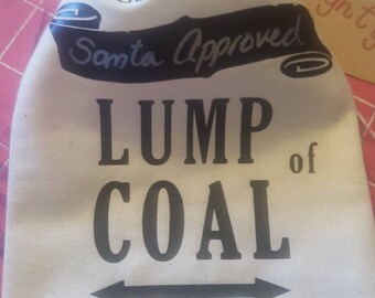 Coal bag. Naughty list coal Christmas novelty