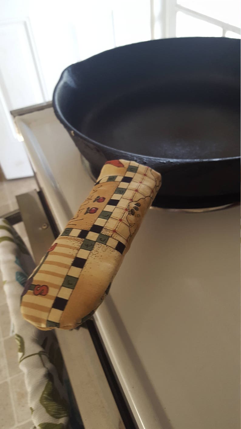 Cast Iron Skillet Pot Holder Handle Cover All Cotton Etsy