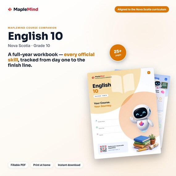 English 10 Course Companion — printable workbook and progress tracker for the English 10 curriculum
