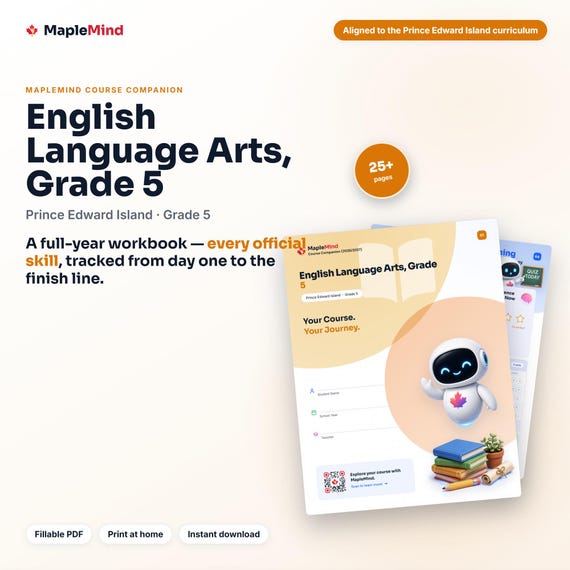 English Language Arts, Grade 5 Course Companion — printable workbook and progress tracker for the English Language Arts, Grade 5 curriculum