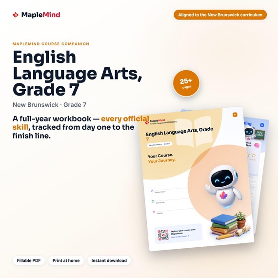 English Language Arts, Grade 7 Course Companion — printable workbook and progress tracker for the English Language Arts, Grade 7 curriculum
