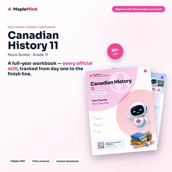Canadian History 11 Course Companion — printable workbook and progress tracker for the Canadian History 11 curriculum