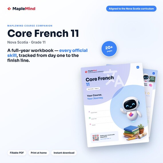 Core French 11 Course Companion — printable workbook and progress tracker for the Core French 11 curriculum
