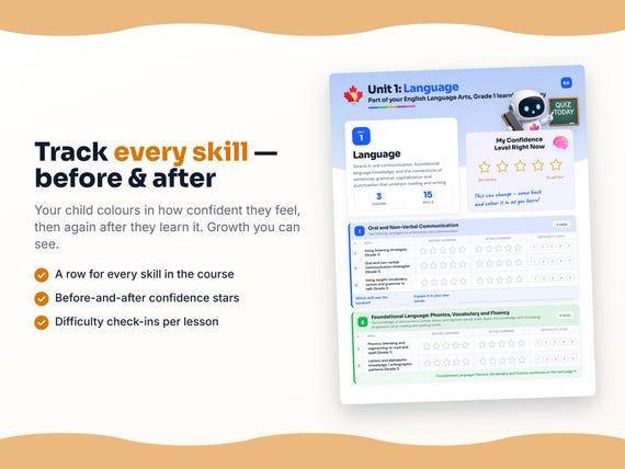 Unit reflection and certificate pages inside the English Language Arts, Grade 1 workbook