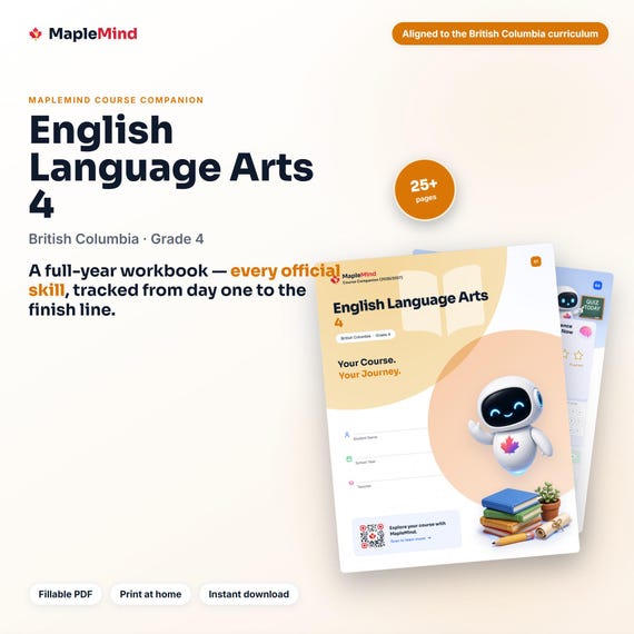 English Language Arts 4 Course Companion — printable workbook and progress tracker for the English Language Arts 4 curriculum