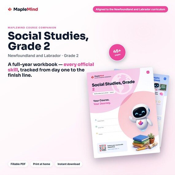Social Studies, Grade 2 Course Companion — printable workbook and progress tracker for the Social Studies, Grade 2 curriculum