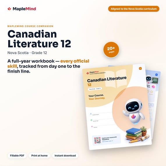 Canadian Literature 12 Course Companion — printable workbook and progress tracker for the Canadian Literature 12 curriculum