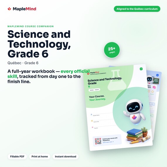 Science and Technology, Grade 6 Course Companion — printable workbook and progress tracker for the Science and Technology, Grade 6 curriculum