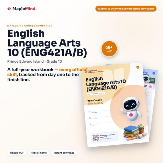 English Language Arts 10 (ENG421A/B) Course Companion — printable workbook and progress tracker for the English Language Arts 10 (ENG421A/B) curriculum