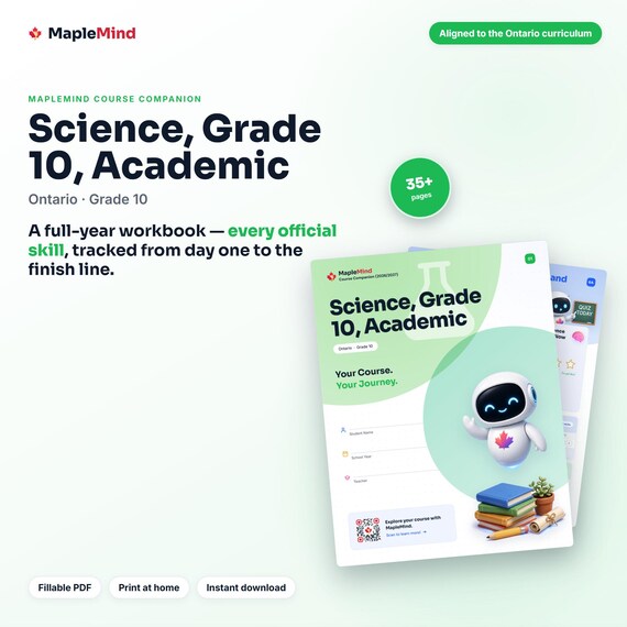 Science, Grade 10, Academic Course Companion — printable workbook and progress tracker for the Science, Grade 10, Academic curriculum
