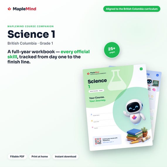 Science 1 Course Companion — printable workbook and progress tracker for the Science 1 curriculum