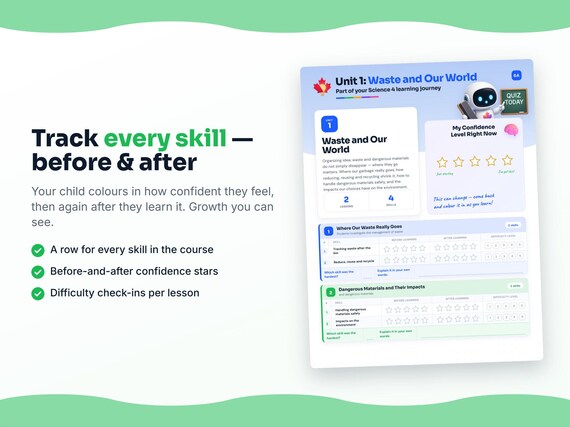 Unit reflection and certificate pages inside the Science 4 workbook