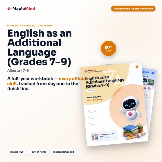 English as an Additional Language (Grades 7–9) Course Companion — printable workbook and progress tracker for the English as an Additional Language (Grades 7–9) curriculum