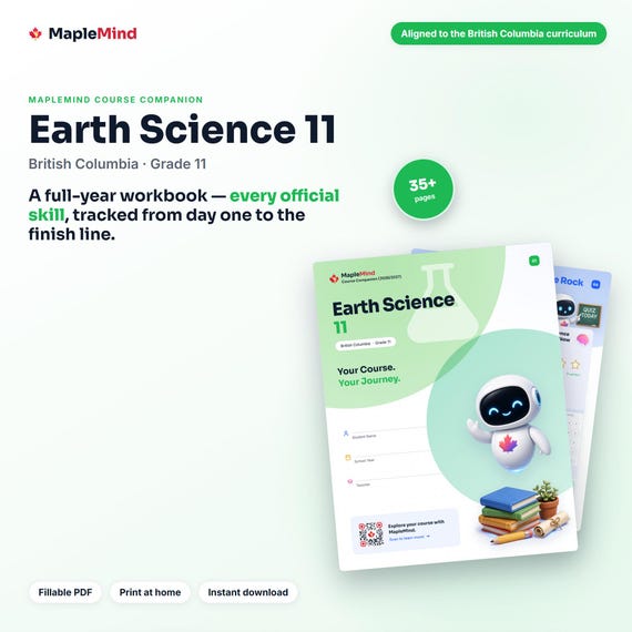Earth Science 11 Course Companion — printable workbook and progress tracker for the Earth Science 11 curriculum
