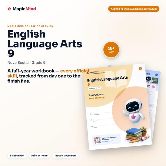 English Language Arts 9 Course Companion — printable workbook and progress tracker for the English Language Arts 9 curriculum