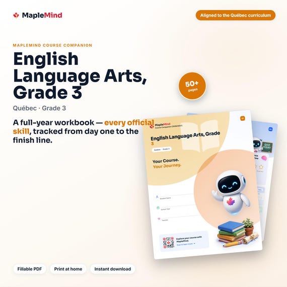 English Language Arts, Grade 3 Course Companion — printable workbook and progress tracker for the English Language Arts, Grade 3 curriculum