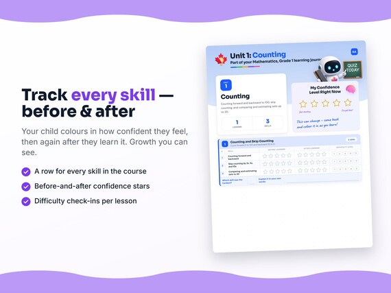 Unit reflection and certificate pages inside the Mathematics, Grade 1 workbook
