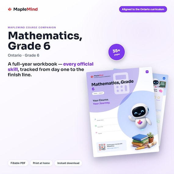 Mathematics, Grade 6 Course Companion — printable workbook and progress tracker for the Mathematics, Grade 6 curriculum