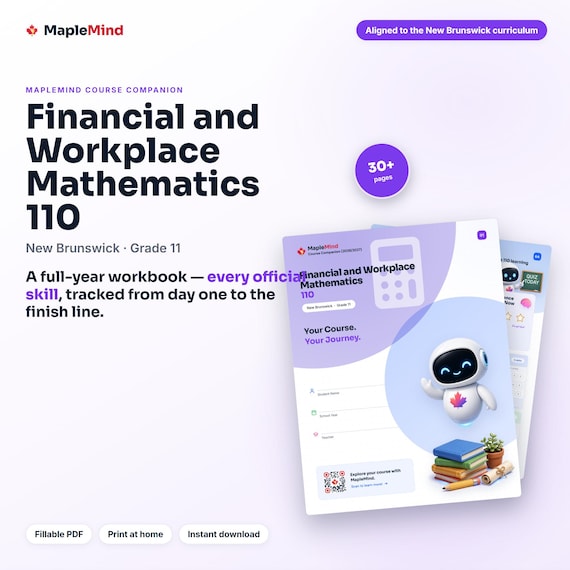 Financial and Workplace Mathematics 110 Course Companion — printable workbook and progress tracker for the Financial and Workplace Mathematics 110 curriculum