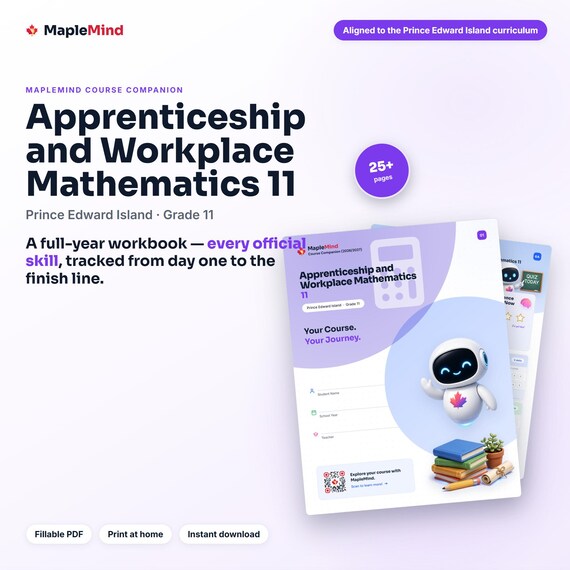 Apprenticeship and Workplace Mathematics 11 Course Companion — printable workbook and progress tracker for the Apprenticeship and Workplace Mathematics 11 curriculum