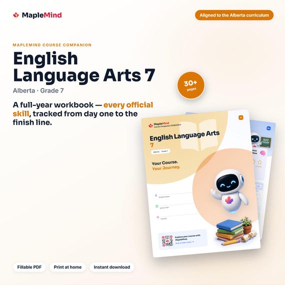 English Language Arts 7 Course Companion — printable workbook and progress tracker for the English Language Arts 7 curriculum