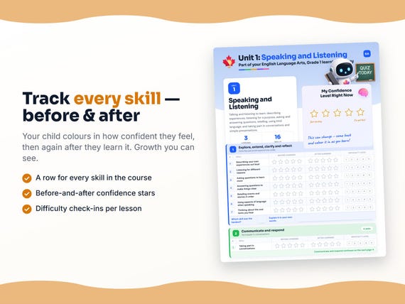 Unit reflection and certificate pages inside the English Language Arts, Grade 1 workbook