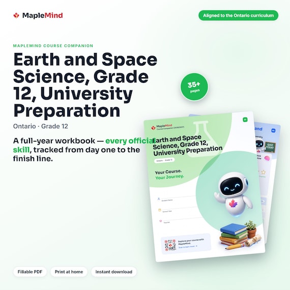 Earth and Space Science, Grade 12, University Preparation Course Companion — printable workbook and progress tracker for the Earth and Space Science, Grade 12, University Preparation curriculum