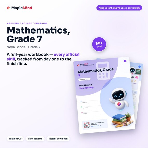 Mathematics, Grade 7 Course Companion — printable workbook and progress tracker for the Mathematics, Grade 7 curriculum