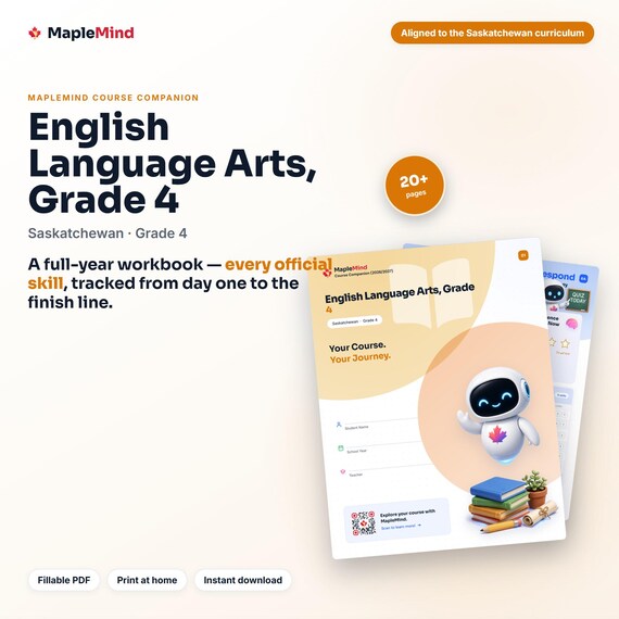 English Language Arts, Grade 4 Course Companion — printable workbook and progress tracker for the English Language Arts, Grade 4 curriculum
