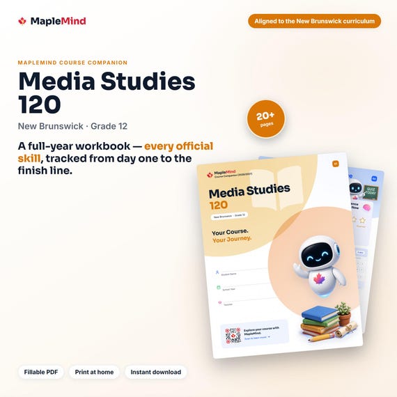 Media Studies 120 Course Companion — printable workbook and progress tracker for the Media Studies 120 curriculum
