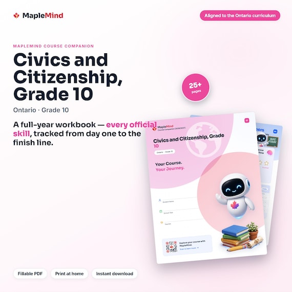 Civics and Citizenship, Grade 10 Course Companion — printable workbook and progress tracker for the Civics and Citizenship, Grade 10 curriculum