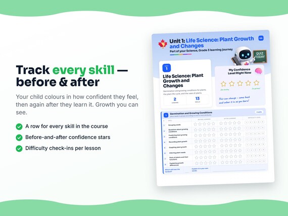 Unit reflection and certificate pages inside the Science, Grade 3 workbook