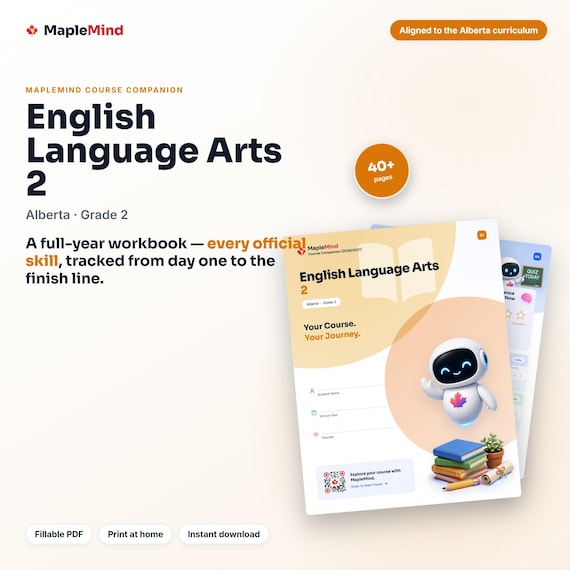 English Language Arts 2 Course Companion — printable workbook and progress tracker for the English Language Arts 2 curriculum