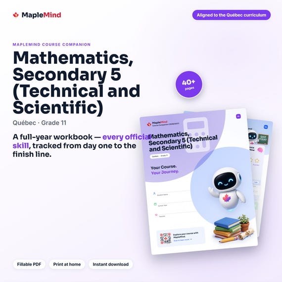Mathematics, Secondary 5 (Technical and Scientific) Course Companion — printable workbook and progress tracker for the Mathematics, Secondary 5 (Technical and Scientific) curriculum