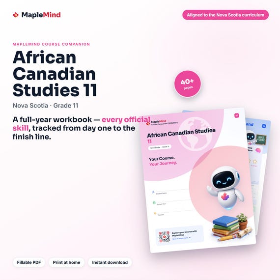 African Canadian Studies 11 Course Companion — printable workbook and progress tracker for the African Canadian Studies 11 curriculum