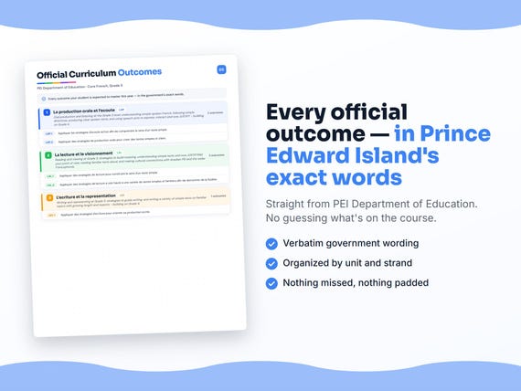 Parent dashboard and progress pages inside the Core French, Grade 5 workbook