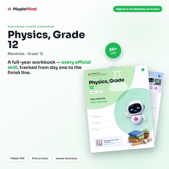 Physics, Grade 12 Course Companion — printable workbook and progress tracker for the Physics, Grade 12 curriculum