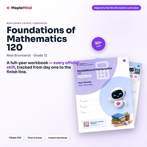 Foundations of Mathematics 120 Course Companion — printable workbook and progress tracker for the Foundations of Mathematics 120 curriculum