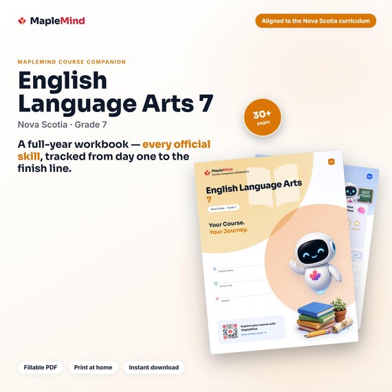English Language Arts 7 Course Companion — printable workbook and progress tracker for the English Language Arts 7 curriculum