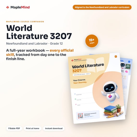 World Literature 3207 Course Companion — printable workbook and progress tracker for the World Literature 3207 curriculum