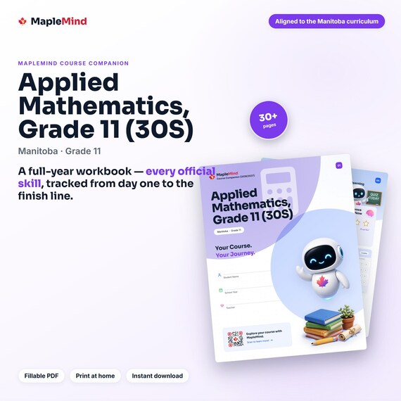 Applied Mathematics, Grade 11 (30S) Course Companion — printable workbook and progress tracker for the Applied Mathematics, Grade 11 (30S) curriculum