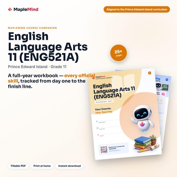 English Language Arts 11 (ENG521A) Course Companion — printable workbook and progress tracker for the English Language Arts 11 (ENG521A) curriculum