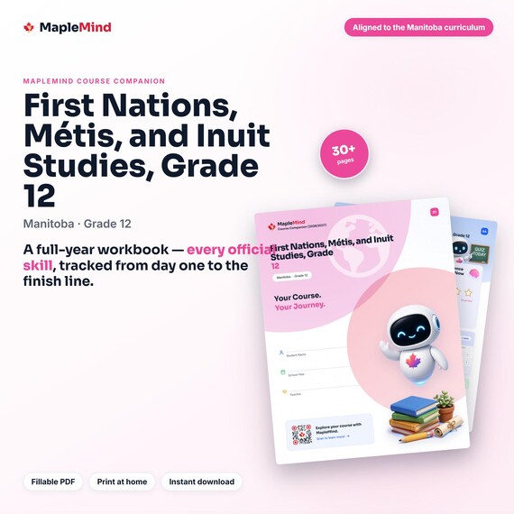 First Nations, Métis, and Inuit Studies, Grade 12 Course Companion — printable workbook and progress tracker for the First Nations, Métis, and Inuit Studies, Grade 12 curriculum