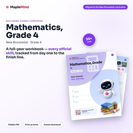 Mathematics, Grade 4 Course Companion — printable workbook and progress tracker for the Mathematics, Grade 4 curriculum