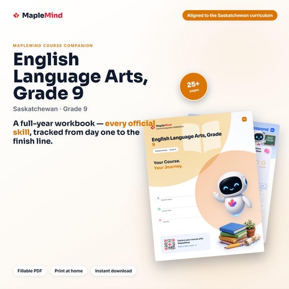 English Language Arts, Grade 9 Course Companion — printable workbook and progress tracker for the English Language Arts, Grade 9 curriculum