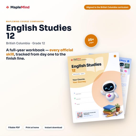 English Studies 12 Course Companion — printable workbook and progress tracker for the English Studies 12 curriculum