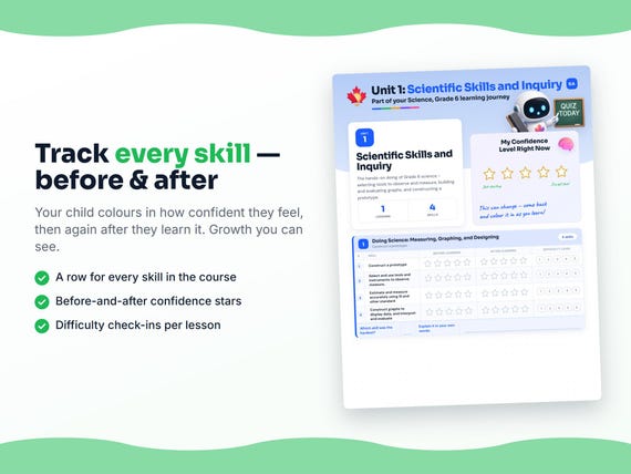 Unit reflection and certificate pages inside the Science, Grade 6 workbook